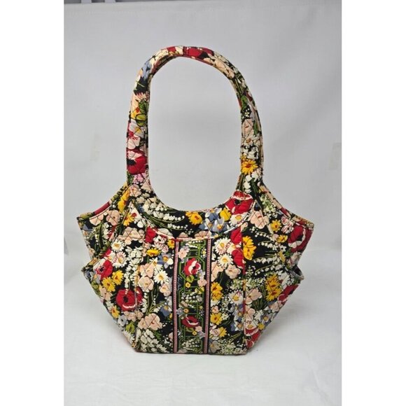 Vera Bradley Side by Side In Retired Poppy Fields Shoulder Bag Hobo Handbag - Picture 1 of 10